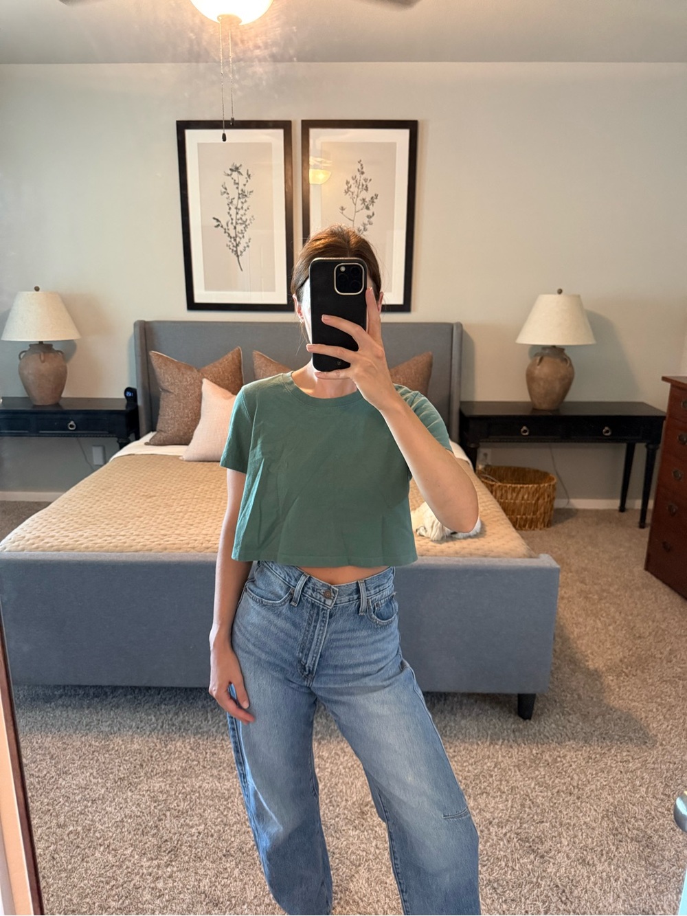 Urban Outfitters Sage Green Cropped Tee